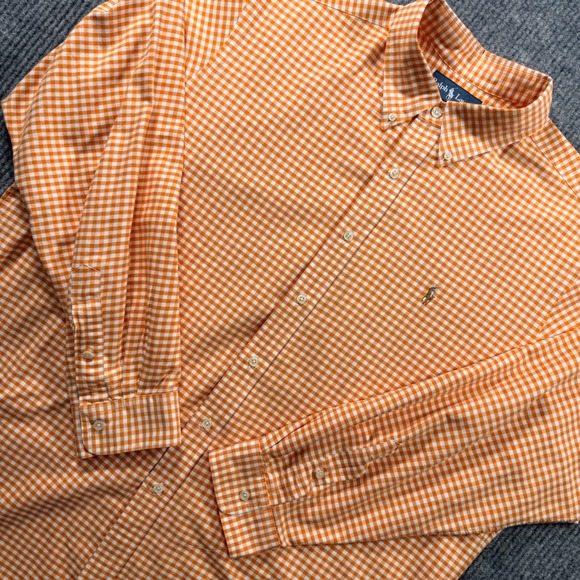 Ralph Lauren Other - Ralph Lauren Mens XXL Classic Fit Orange Gingham Button Down Shirt Long Sleeve